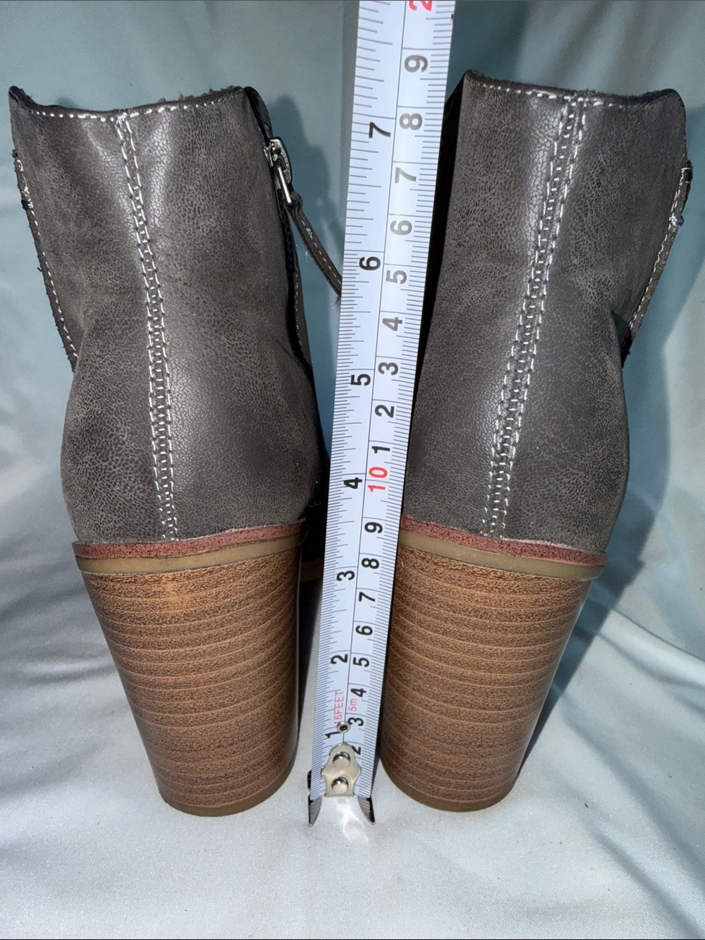 MIA Gray Pointed Toe Ankle Booties 3” heel, Size 9 - Picture 5 of 5